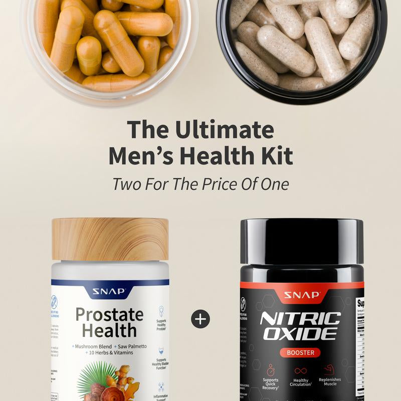 2X Ultimate Men'S Health Bundle - Snap Supplements - Prostate Health + Nitric Oxide Booster - Natural Supplement Capsules - Support Blood Circulation & Prostate Health