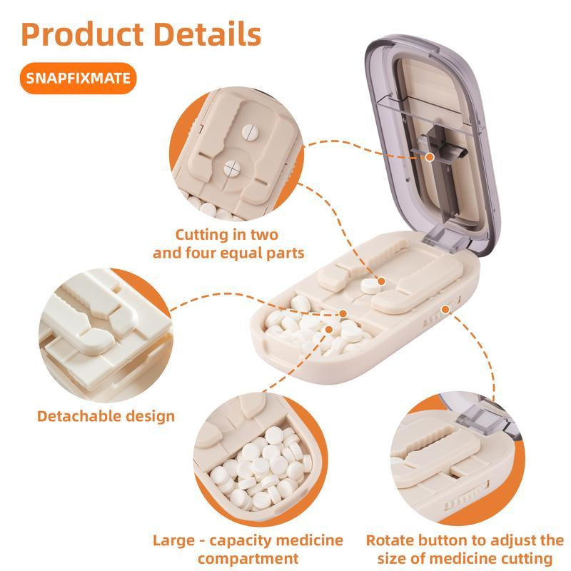 Pill Cutter Splitter for Cutting Multiple Pills, Adjustable Pill Cutter Splitter for Small and Tiny Pills with Accurate Pill Alignment