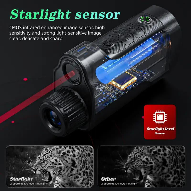 3.0 Inch 4K Night Vision Binoculars with 32GB SD Card, Rechargeable, Digital Electronic Gifts - Hunting Gifts for Men/Dad/Husband - Cool Tech Gadgets for Camping/Boating, 10X, Camera